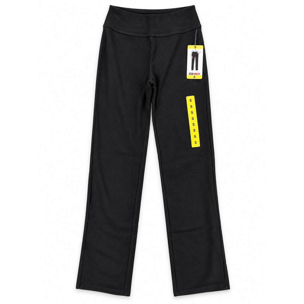 32 Degrees Heat Pants Womens S Black Fleece Lined Pull On Straight Leg NWT